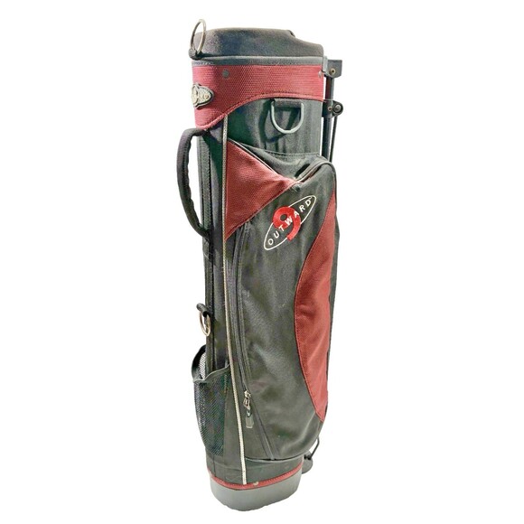 Outward 9 Golf Club Carrying/Stand Bag Red & Black with Handle & Zipper Pockets - Picture 2 of 11
